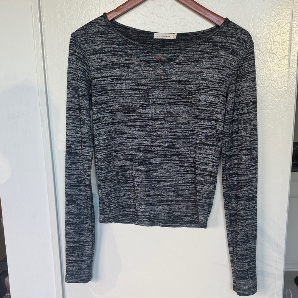 rag & bone Gray and Black Long Sleeve Top